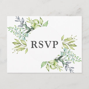 Cartão Postal De Convite Country Rustic Foliage Wedding RSVP