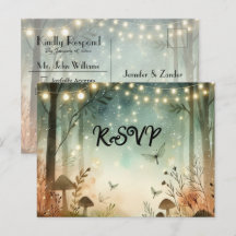 Crepúsculo Murmúrios do Casamento na Floresta RSVP