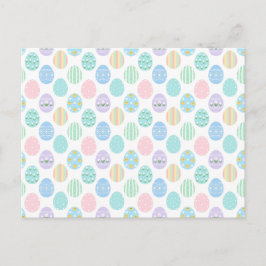 Cartão Postal De Convite Cute Pastel Easter Eggs Pattern