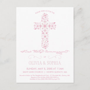 Cartão-postal de convite da comunidade sagrado com