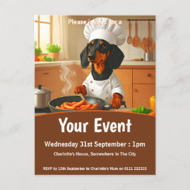 Cartão Postal De Convite Dachshund "Sausage Dog"