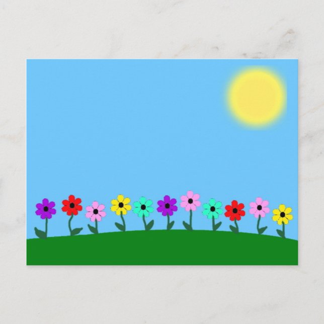 Cartão Postal De Convite Daisy de cores (Frente)
