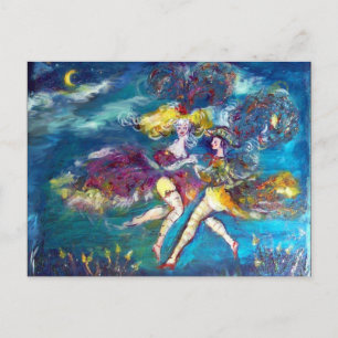 CARTÃO POSTAL DE CONVITE DANÇA DE CARNIVAL À NOITE