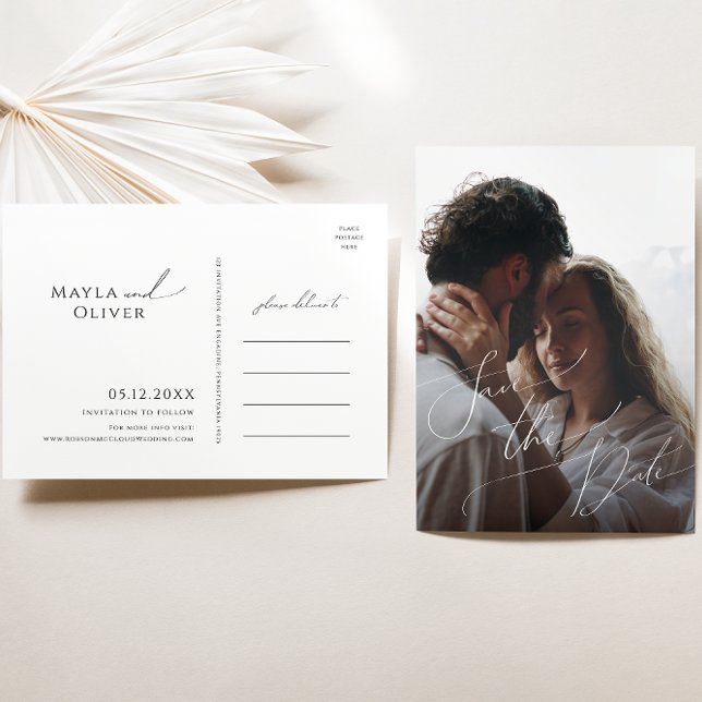 Cartão Postal De Convite Data de Salvataggio Completa Foto Script Minimal C (Criador carregado)