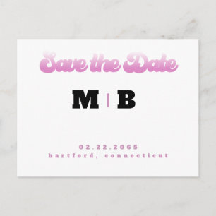 Cartão postal de convite de casamento branco e ros