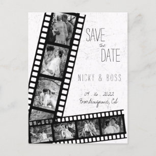 Cartão postal de convite de casamento com foto rús