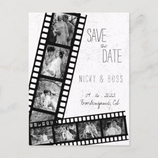 Cartão postal de convite de casamento com foto rús