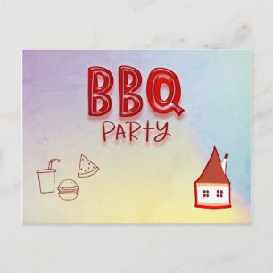 Cartão-postal de Convite de festas de CHURRASCO