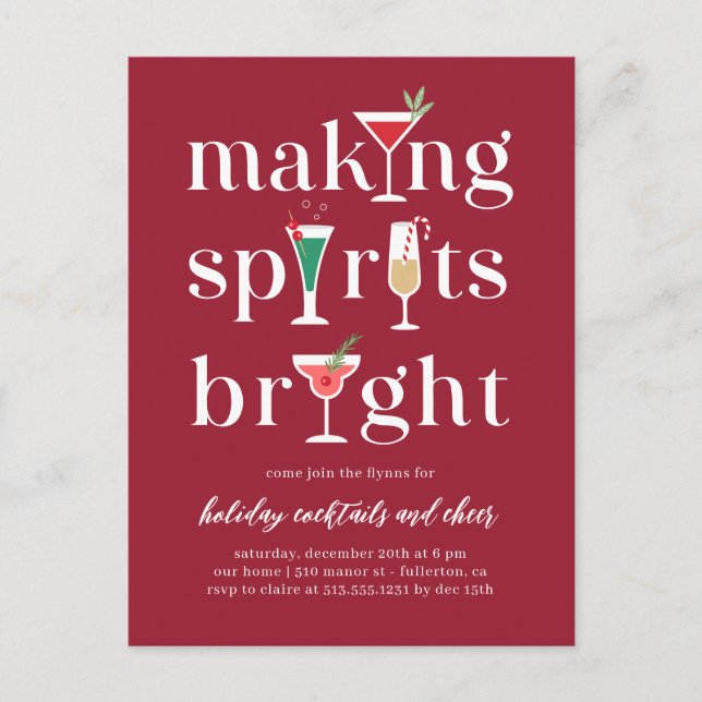 Cartão-postal de convite de Natal (Frente)