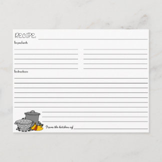 Cartão-postal de Convite de Receita de chá de pane