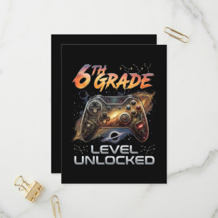 Cartão Postal De Convite De Volta à Escola 6º Ano Gamer Primeiro Dia de Aul