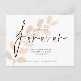 Cartão Postal De Convite Decidimos salvar a data do Forever Peach