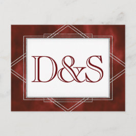 Cartão Postal De Convite Deco de Arte Vermelha Geométrica | Escolha moderna