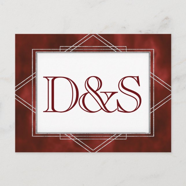 Cartão Postal De Convite Deco de Arte Vermelha Geométrica | Escolha moderna (Frente)