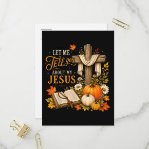 Cartão Postal De Convite Deixe-me contar sobre o meu Jesus cristão