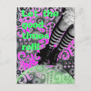 Cartão Postal De Convite Deixe os bons tempos rolar!