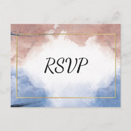 Cartão Postal De Convite Delicar alude de aquarela a ondas rsvp