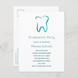 Cartão Postal De Convite Dentista dentária Dentista Médica Graduação de Ima