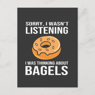 Cartão Postal De Convite Desculpe, eu estava pensando em Bagels Judaicos Ha