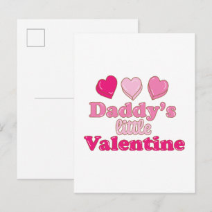 Cartão Postal De Convite Design de pequeno valentim do papai com corações