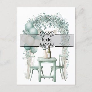 Cartão Postal De Convite Design Invitation vert sauge à personnaliser