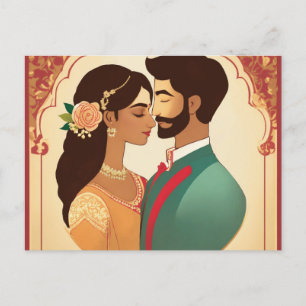 Cartão Postal De Convite design, simples e elegante, casal