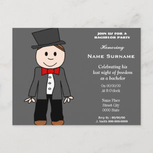 Cartão Postal De Convite despedida de solteiro, festa de festas, chá de noi