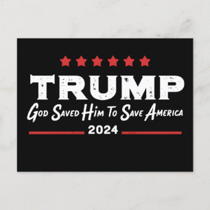 Cartão Postal De Convite Deus O Salvou Para Salvar A América Trump 47