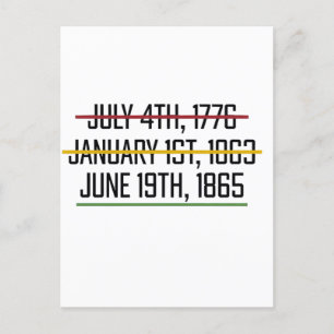 Cartão Postal De Convite Dia da Independência Juneteenth História Negra  