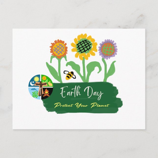 Cartão Postal De Convite Dia da Terra (Frente)
