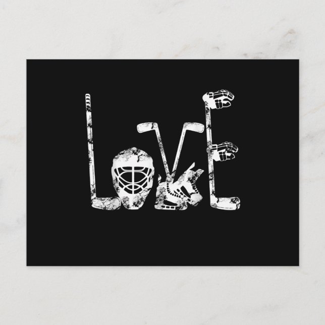 Cartão Postal De Convite Dia dos Namorados de Hóquei no Gelo Presente Fofo  (Frente)