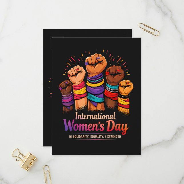 Cartão Postal De Convite Dia Internacional da Mulher 8 de Março (Frente/Verso In Situ)