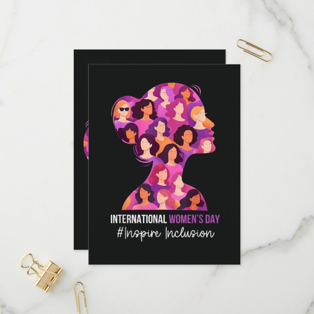 Cartão Postal De Convite Dia Internacional da Mulher 8 de Março  (Frente/Verso In Situ)