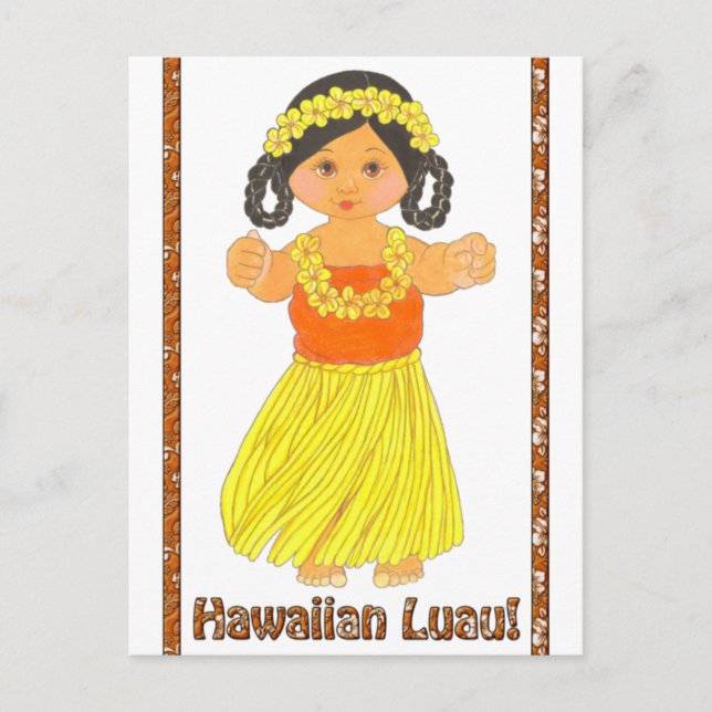 Cartão-postal de convite do Havaí Luau (Frente)