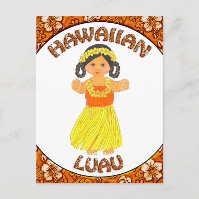 Cartão-postal de convite do Havaí Luau (Frente)