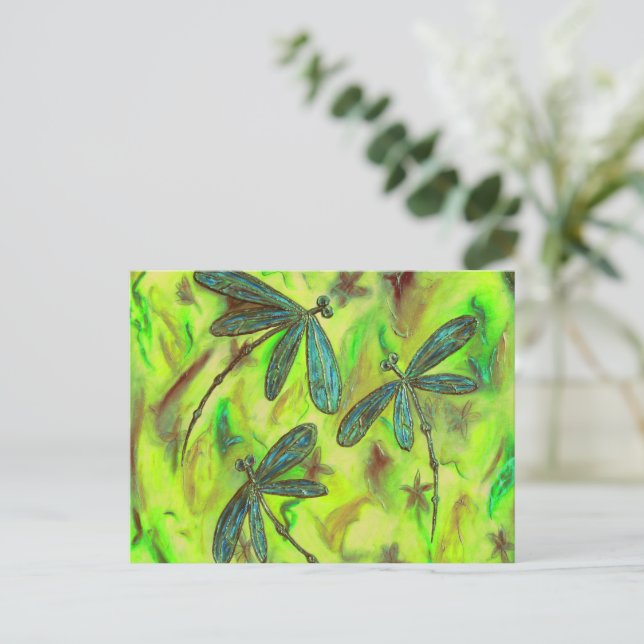 Cartão Postal De Convite Dragões pesados em um céu estrelado (Em pé/Frente)