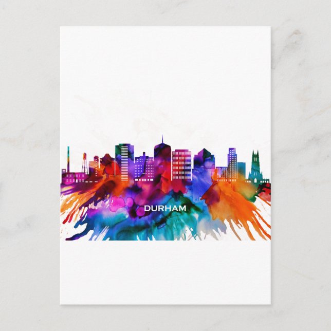 Cartão Postal De Convite Durham Skyline (Frente)
