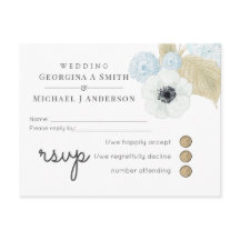 Dusty Blue White Marinho Anemone BUDGET Casamento