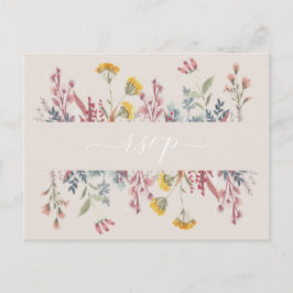 Cartão Postal De Convite Dusty Wildflower Watercolor — RSVP — Escolha das R