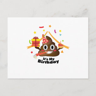 Cartão Postal De Convite É a minha festa de aniversário Emoji Boy Girl