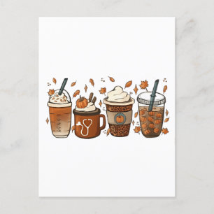 Cartão Postal De Convite É a Temporada de Latte Abobrinha Tempero de Café O