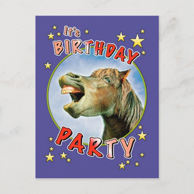 Cartão Postal De Convite É festa de aniversário (Frente)