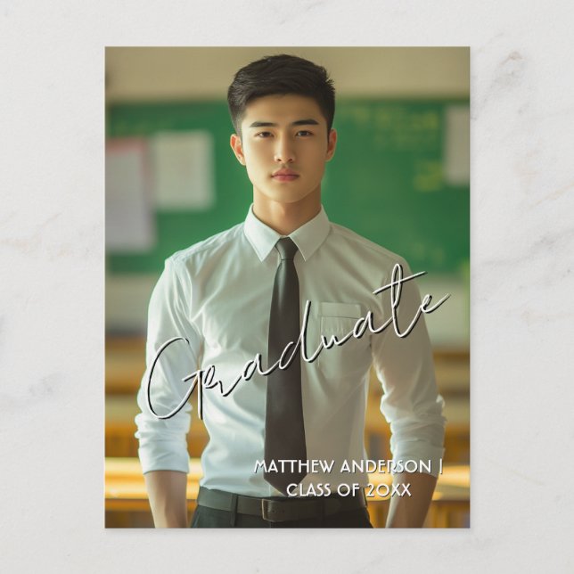 Cartão postal de convite e foto personalizado de p (Frente)