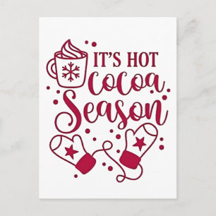 Cartão Postal De Convite É Temporada de Chocolate Quente Cacau Natal