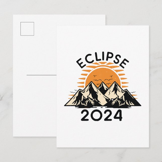 Cartão Postal De Convite Eclipse Total do Sol 2024 (Frente/Verso)