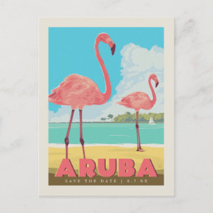 Cartão Postal De Convite Economias de Aruba   a data
