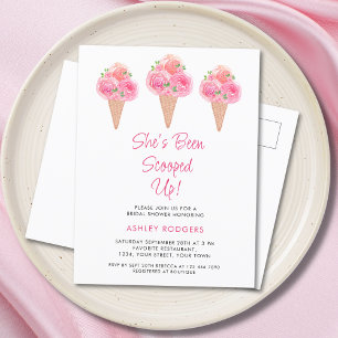 Cartão Postal De Convite Ela foi esfregada no Chá de panela Sorvete