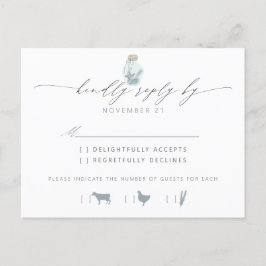 Cartão Postal De Convite Elegant Beach Seashell Script Wedding RSVP