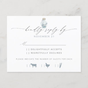 Cartão Postal De Convite Elegant Beach Seashell Script Wedding RSVP