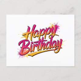 Cartão Postal De Convite Elegant Happy Birthday Invitation